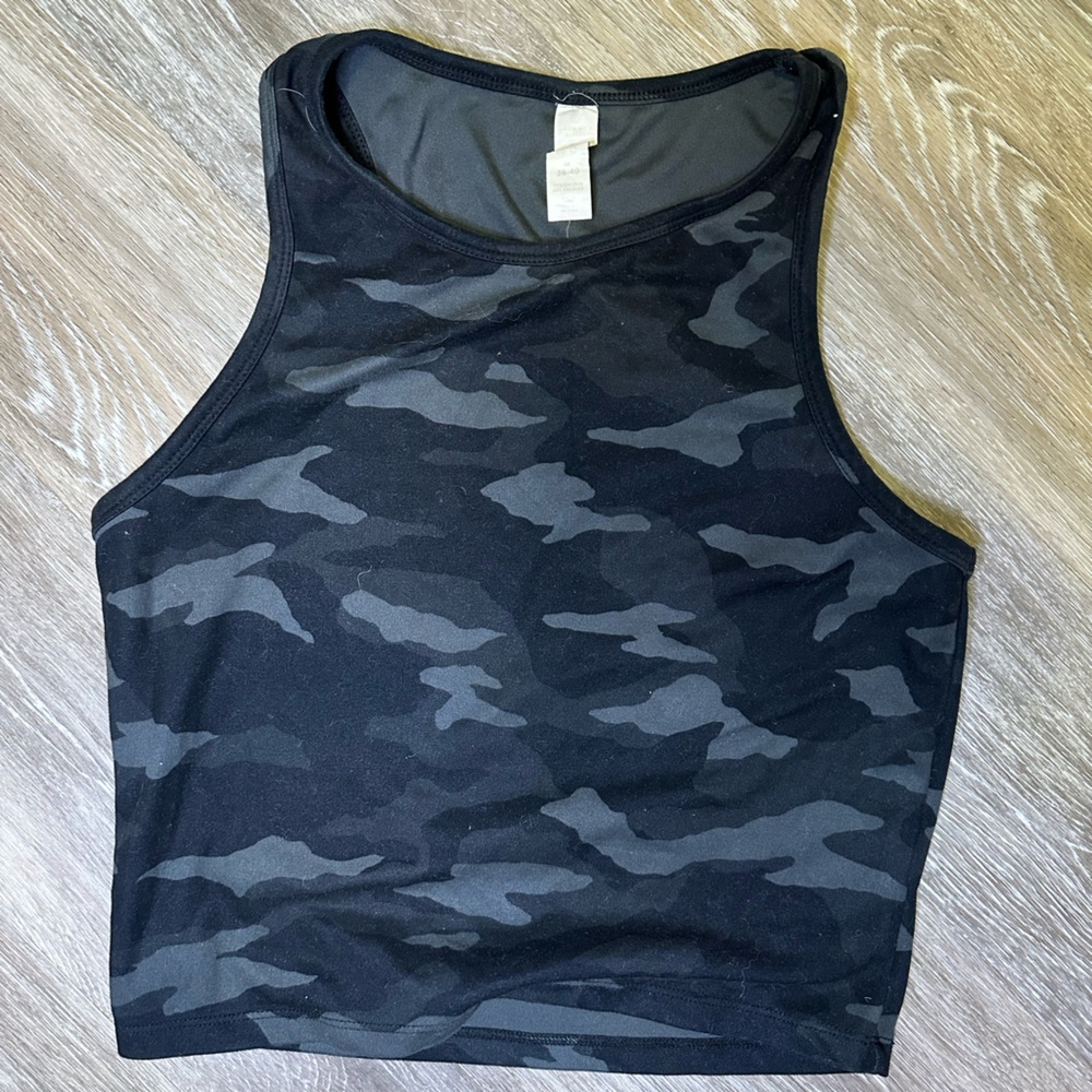 Black Camouflage athletic crop top